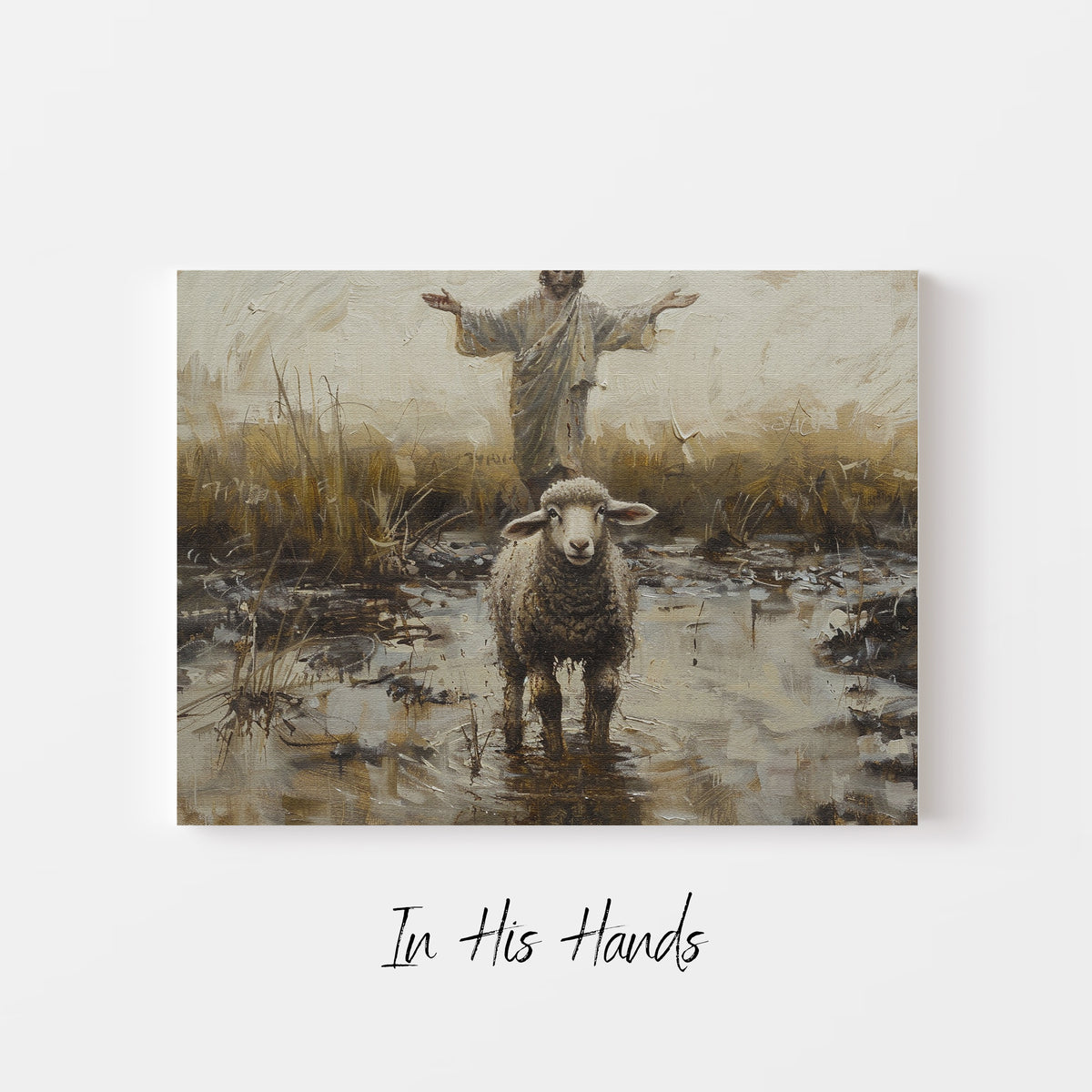 Jesus Rescues A Lost Sheep [Oil painting]